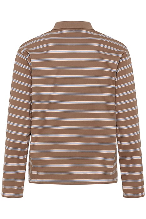 FIKKIA POLO T-SHIRT - CHOCOLATE MALT TRIPLE STRIPE