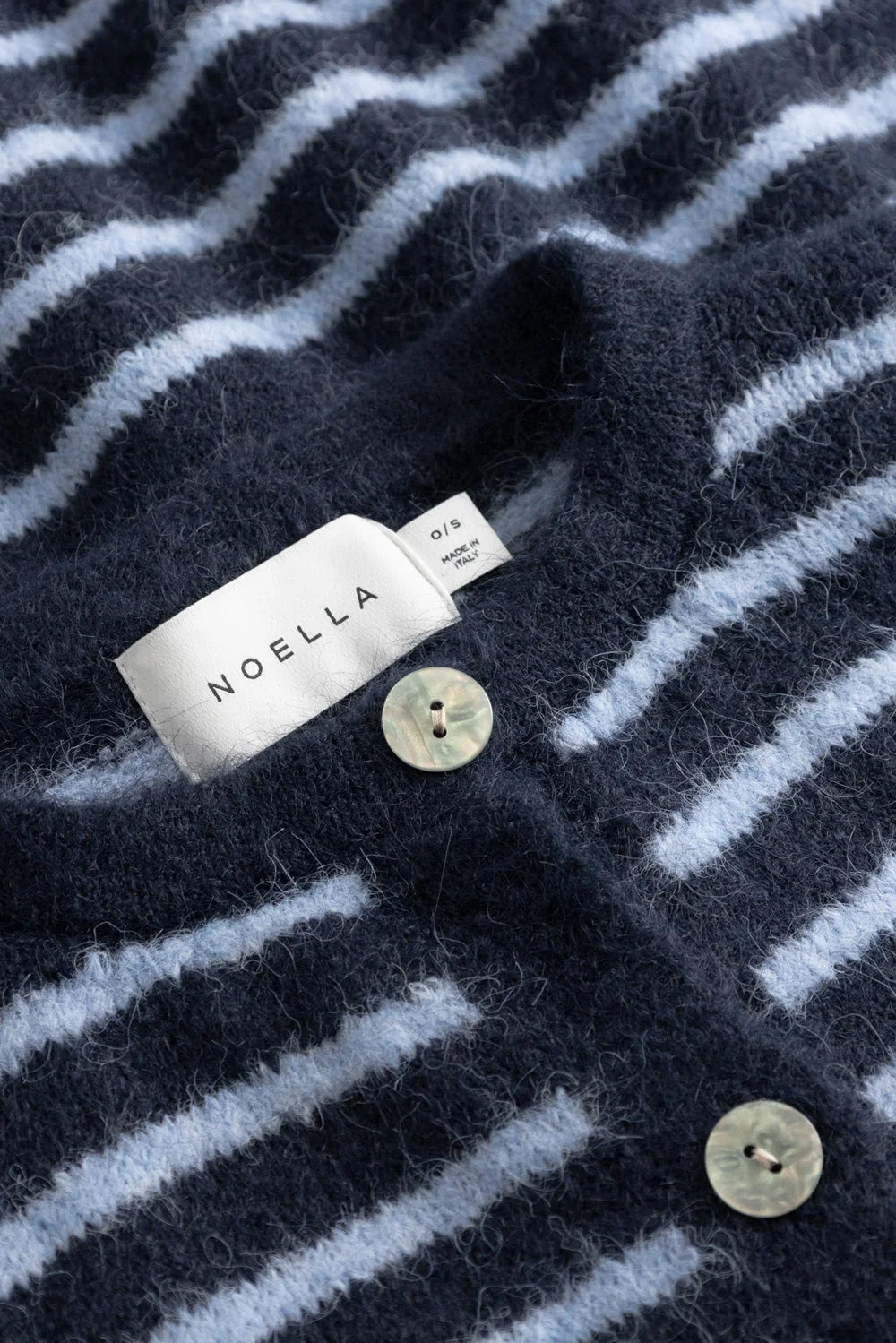 Mertice Knit Cardigan - Blue w/blue stripes