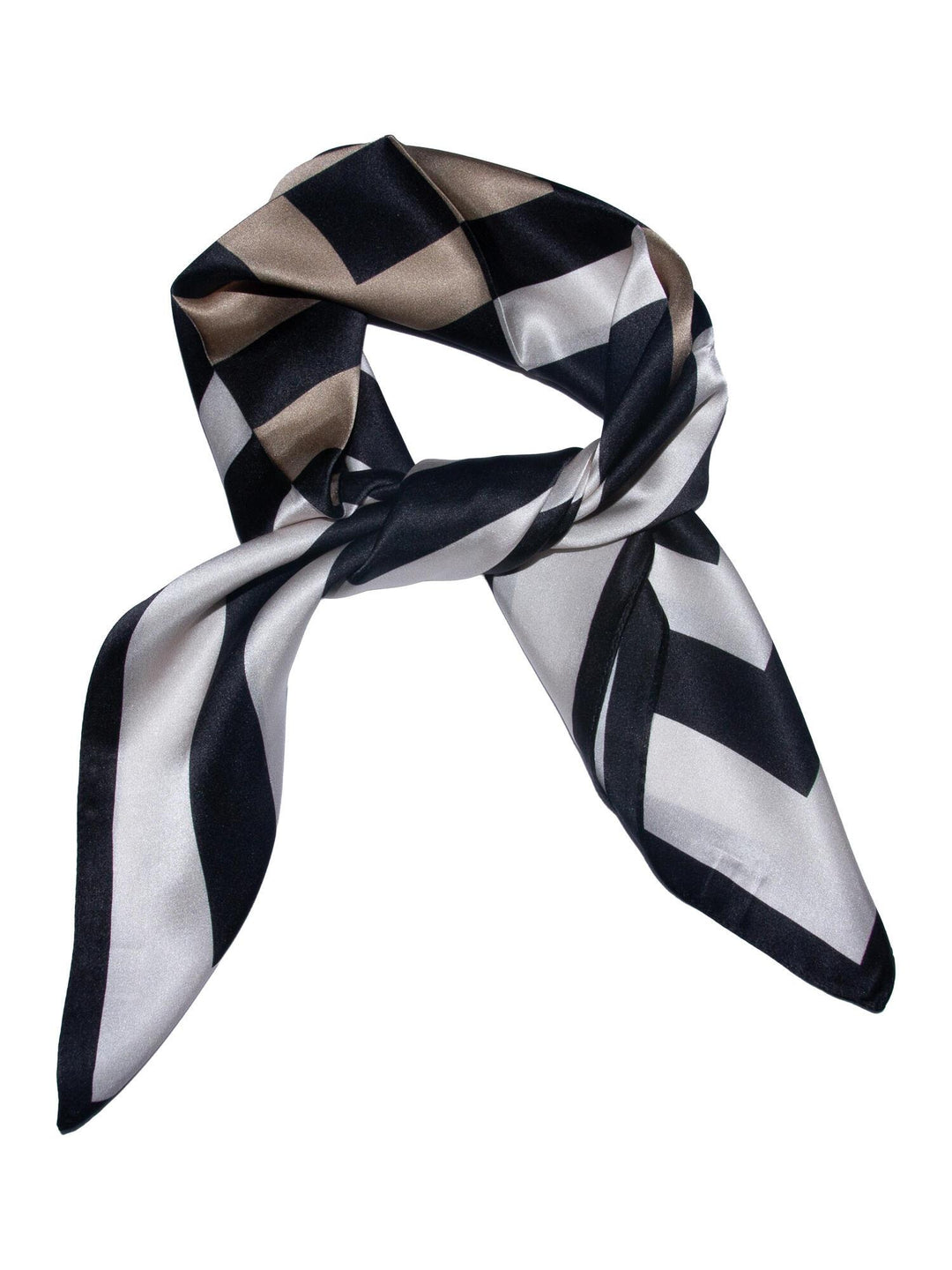 Skjerf Geometrisk Silke - Sort