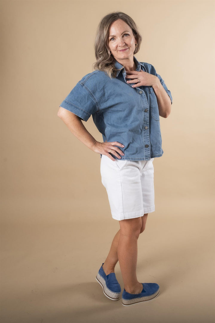 Linn 115 Boxy Shirt - Medium Blue Wash