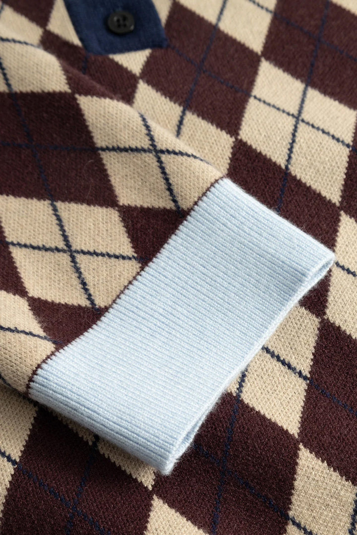 Makayla Knit - Diya Burgundy Check