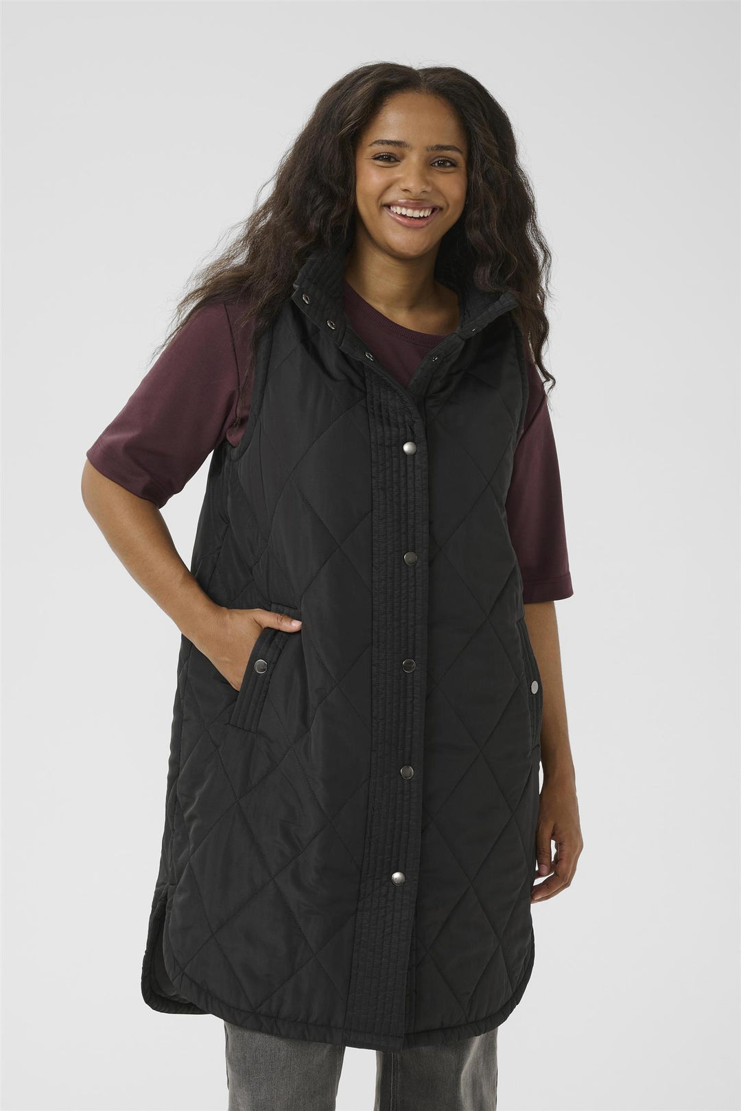 KCmalena Qouilted Waist Coat - Black deep
