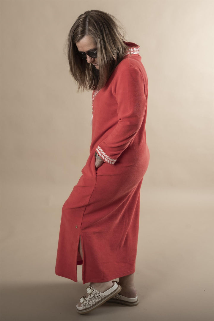 Kaftan Long Dress - Coral
