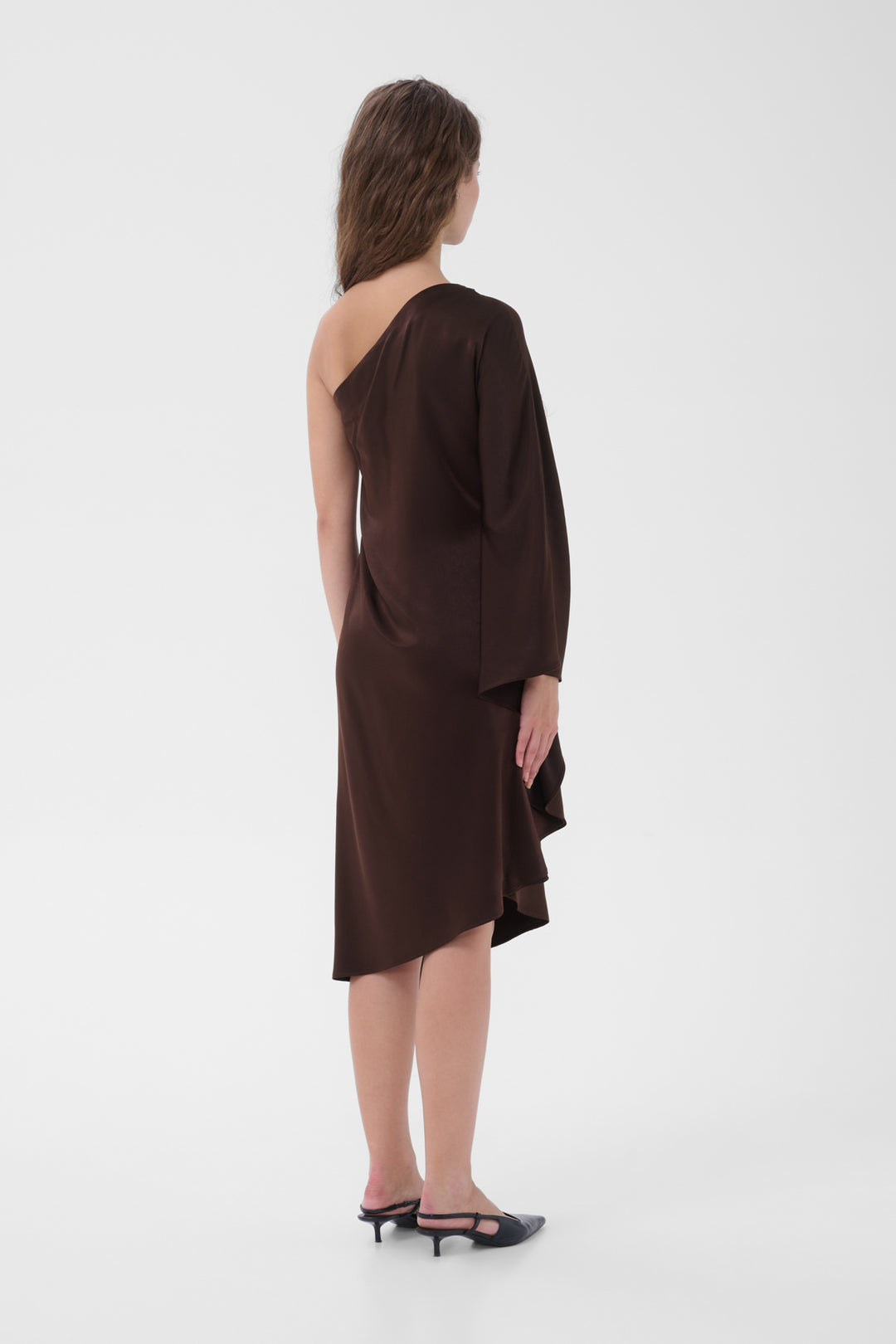 Estelle Asymmetric Dress -Chocolate Plum