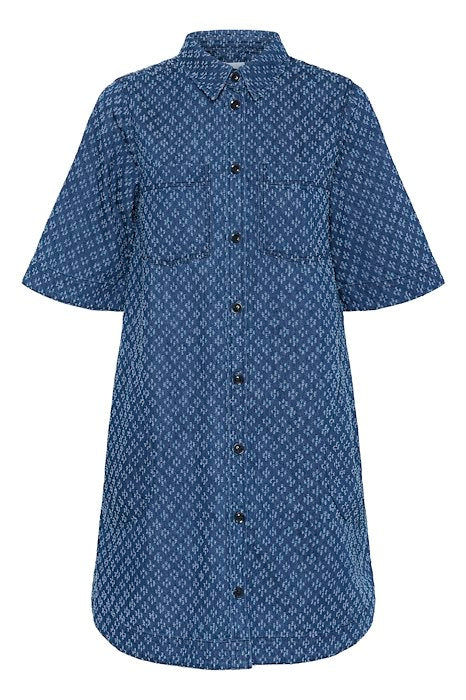Sardia Denim Dress - Ditressed Blue Denim