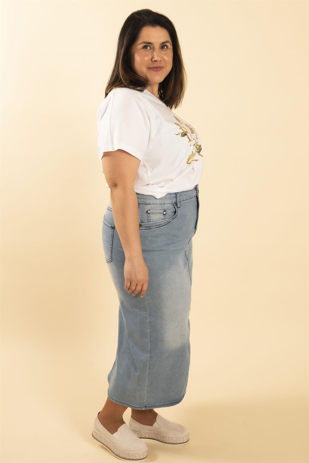 Fay 784 Skirt -  Light Blue Denim