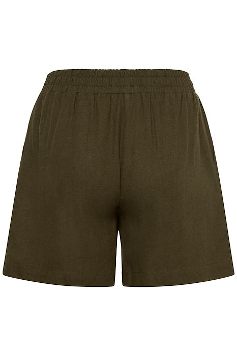 Dias Linen Shorts - Forest Night