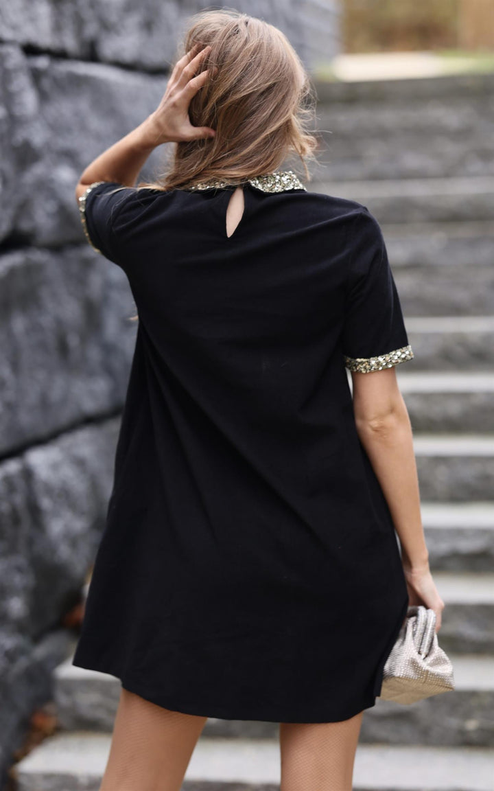Stardust Cord Dress - Black