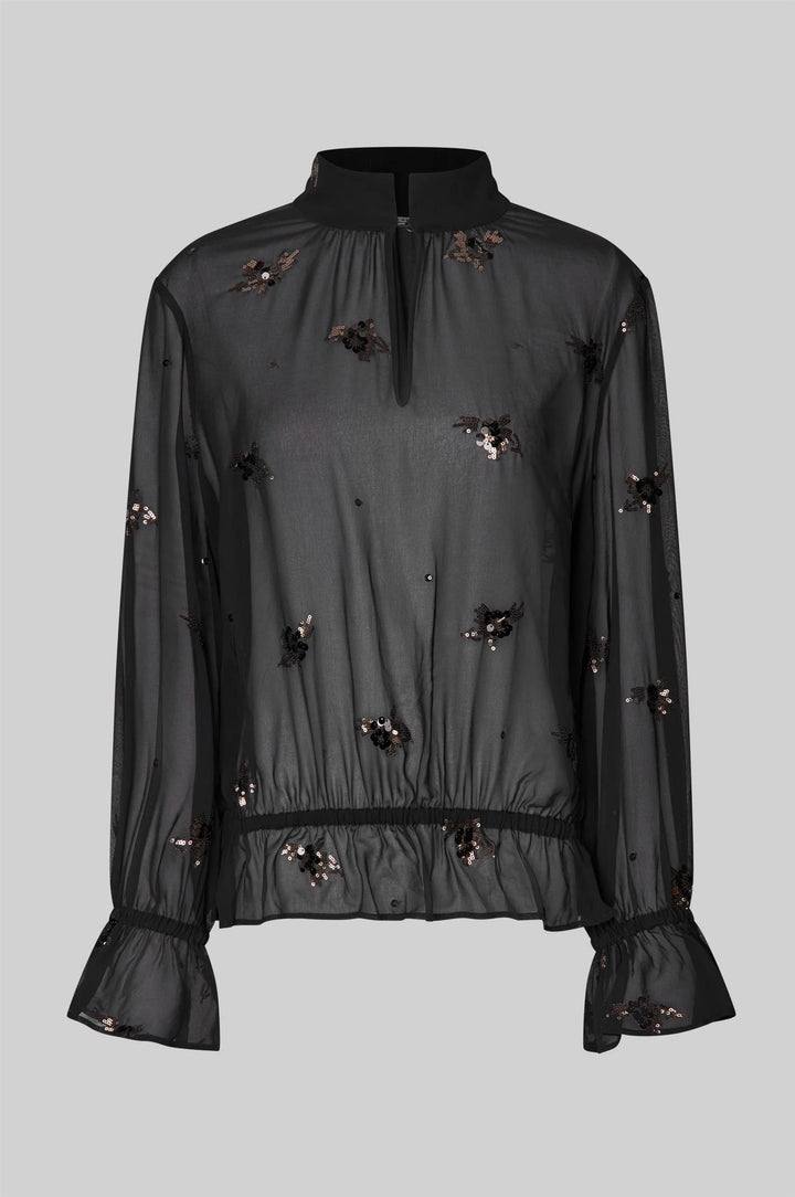 Luma Sequin Blouse - Black