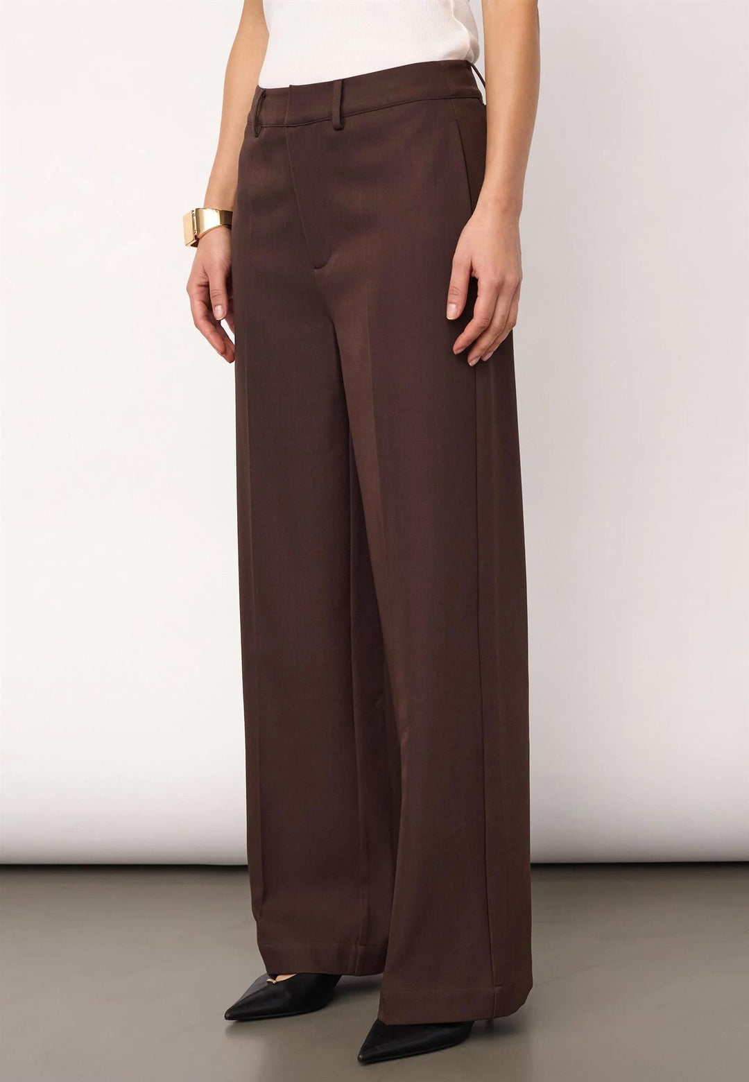 Luna Wide Pant - Dark Brown
