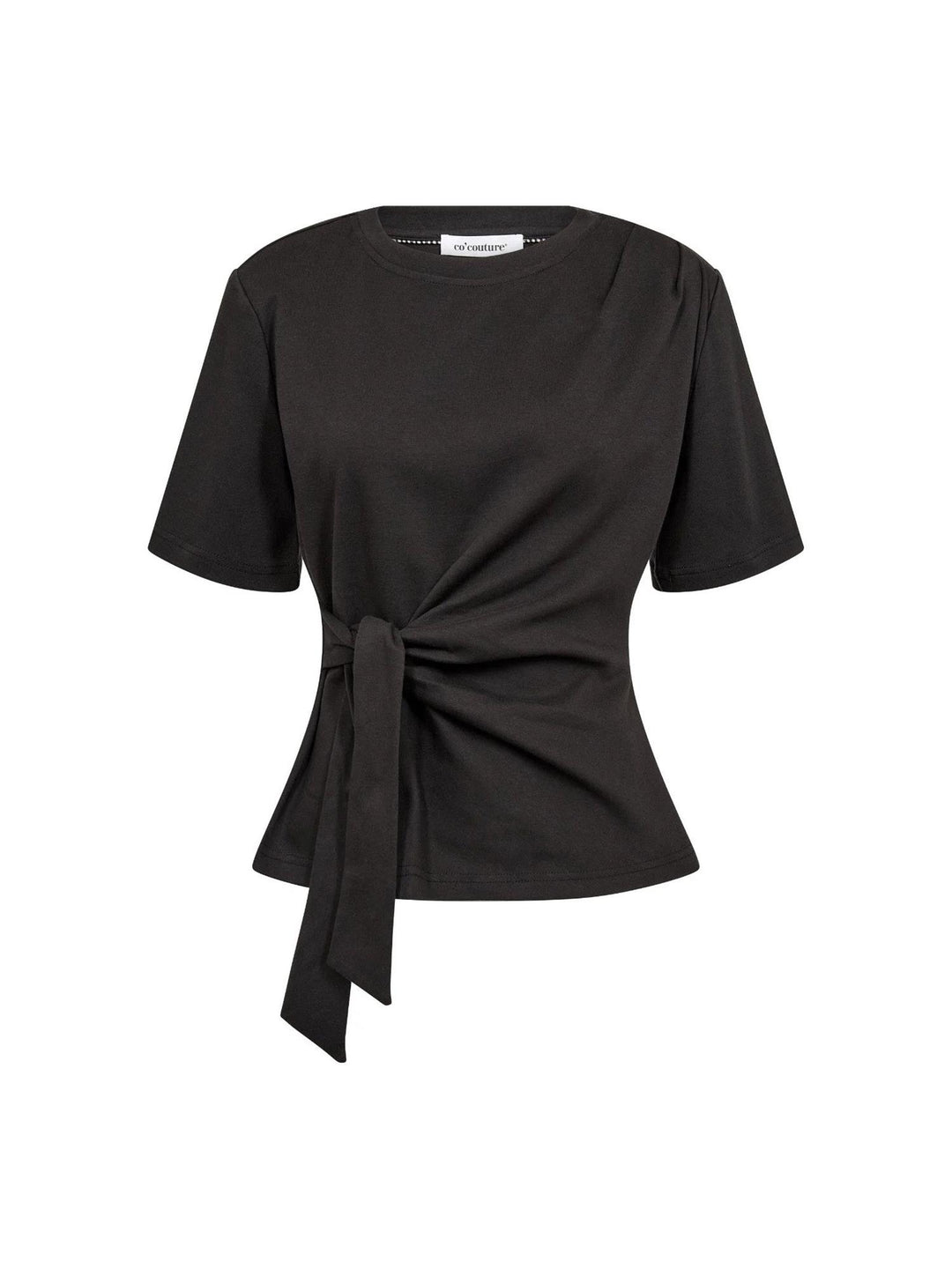Oriane Pleat Tie Tee - Black
