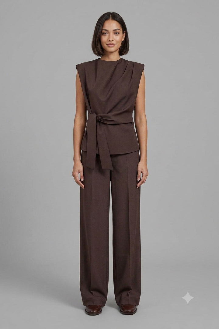 Luna Wide Pant - Dark Brown