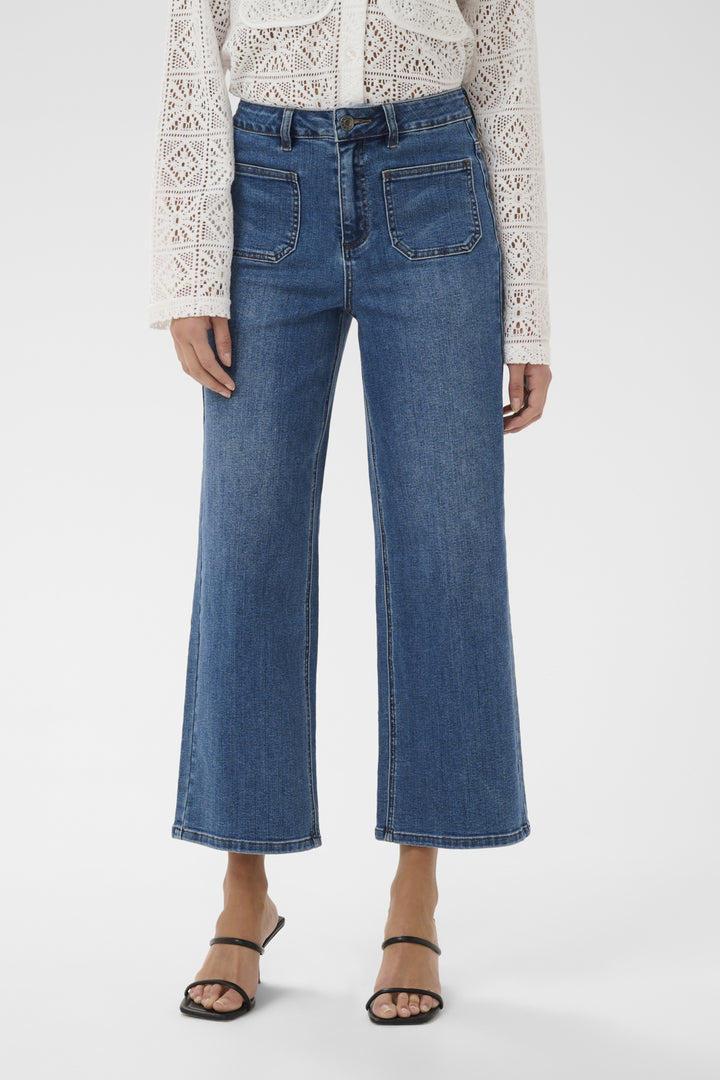 KAbrook Cropped HighWaist Jeans - Medium blue denim