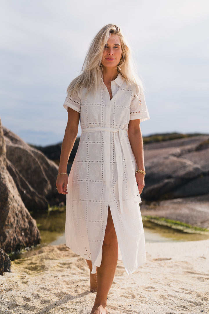Lea shirt Dress - Egret