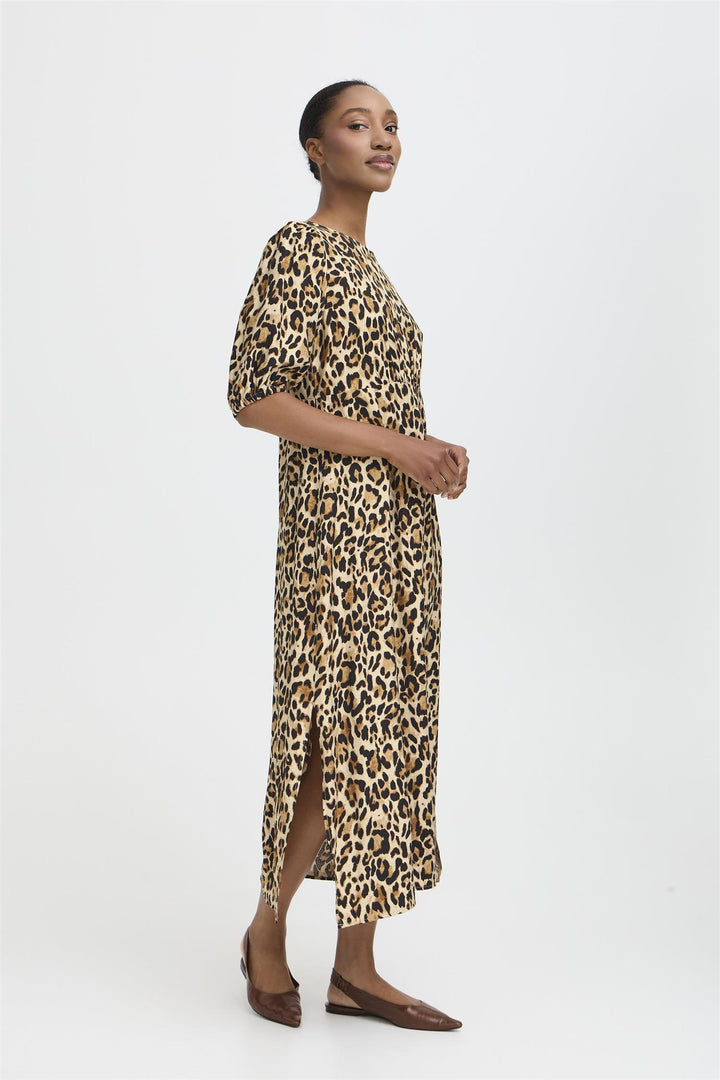 BYIHAMMA LONG DRESS 2 - Humus Leopard Mix