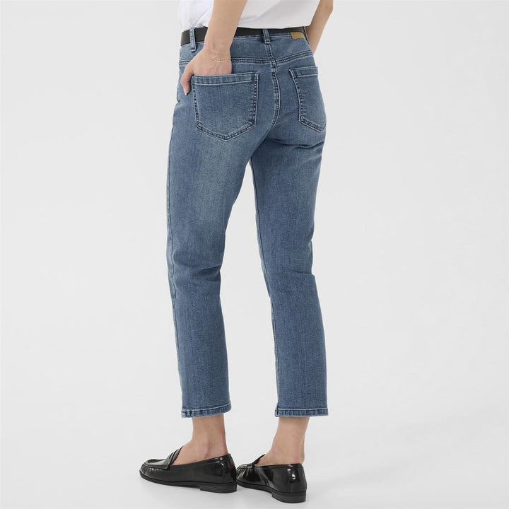 KAriver Cropped Jeans - Medium blue denim