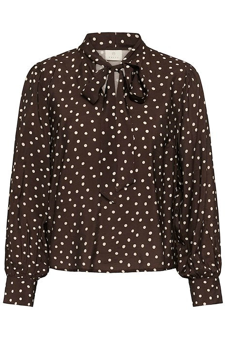 KAdotte Blouse - Coffee Bean Turtledove Dot