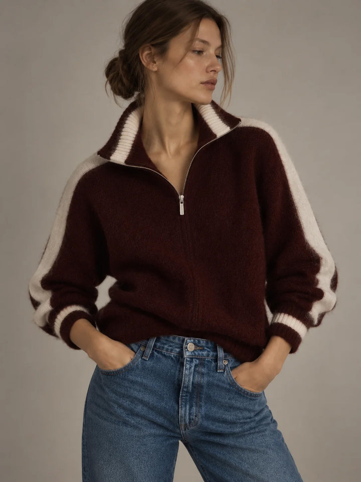 Lyra Knitted Cardigan - Burgundy
