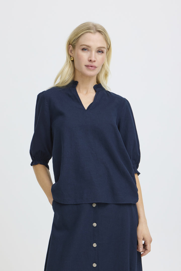 BYFALAKKA PUFF BLOUSE - Copenhagen Night