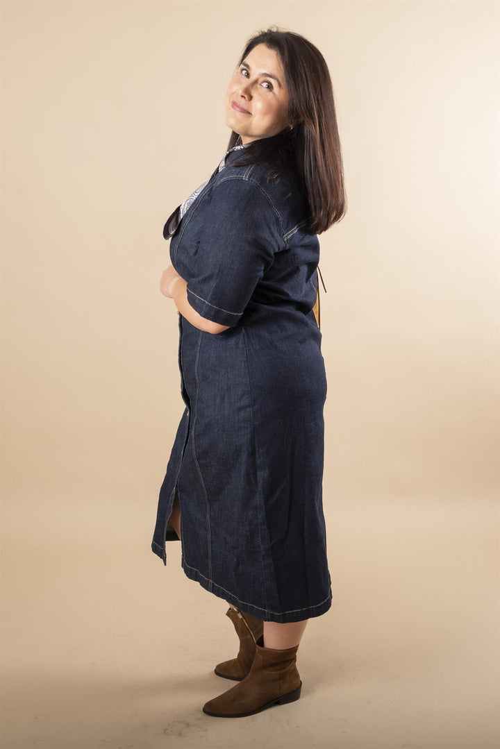 KCmally Denim Dress - Raw blue denim