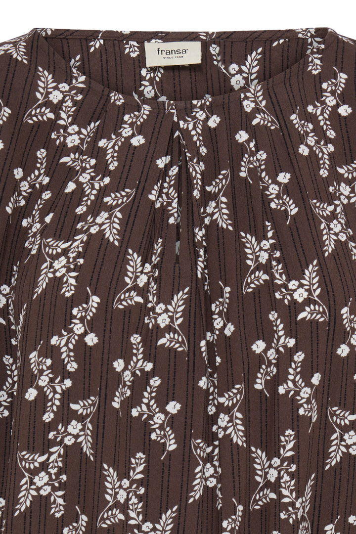 FRMERLE Blouse - FLOWER DROP HOT FUDGE