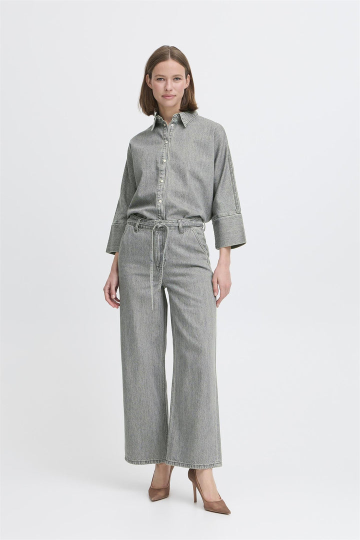 BYKIMU BELT JEANS 2 - Mid Grey Denim