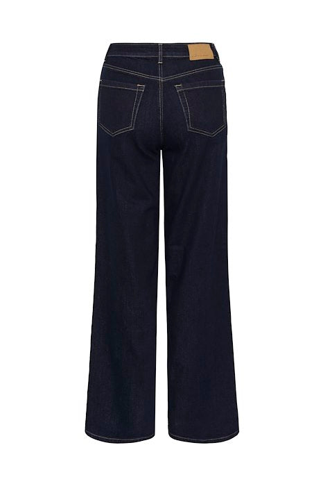 KAmeadow HighWaist Reg Fit Jeans - Dark Blue Unwashed Denim