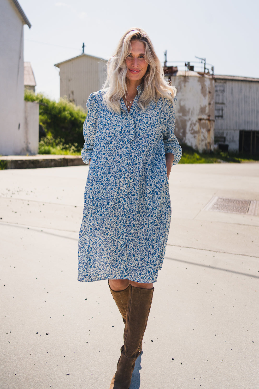 Gry Astrid Shirt Dress  - Chinios Green Flower