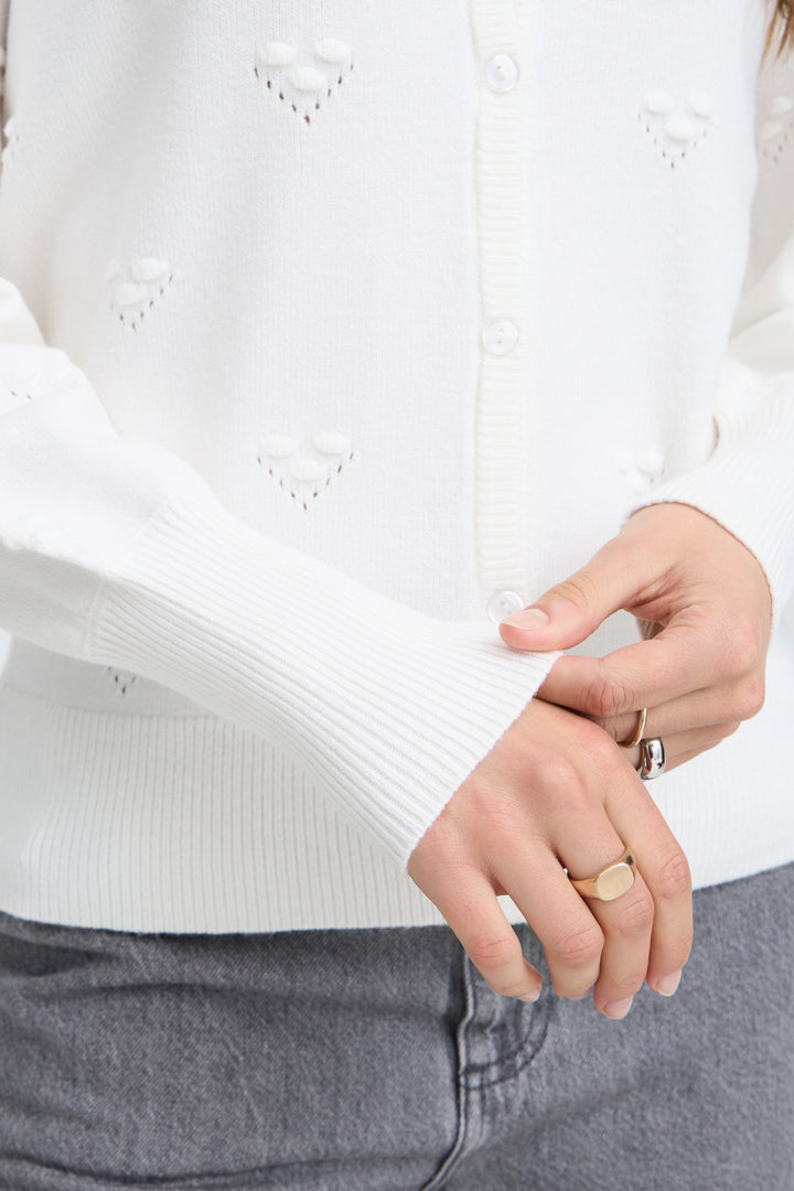 BYMANINA STRUCTURE CARDIGAN - Marshmallow Melange