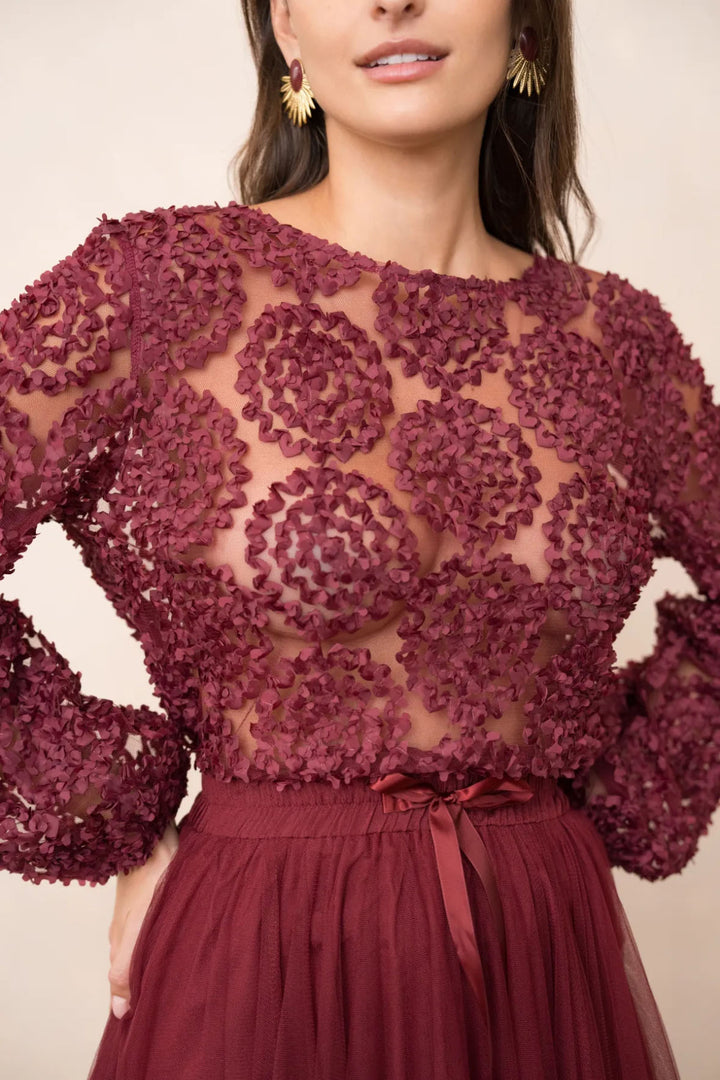 Tulle Skirt - Bordeaux