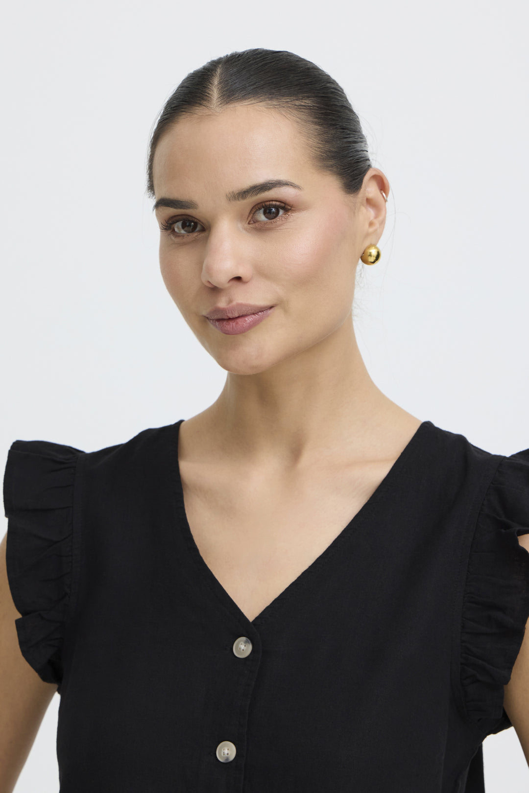 BYFALAKKA RUFFLE SHIRT - Meteorite