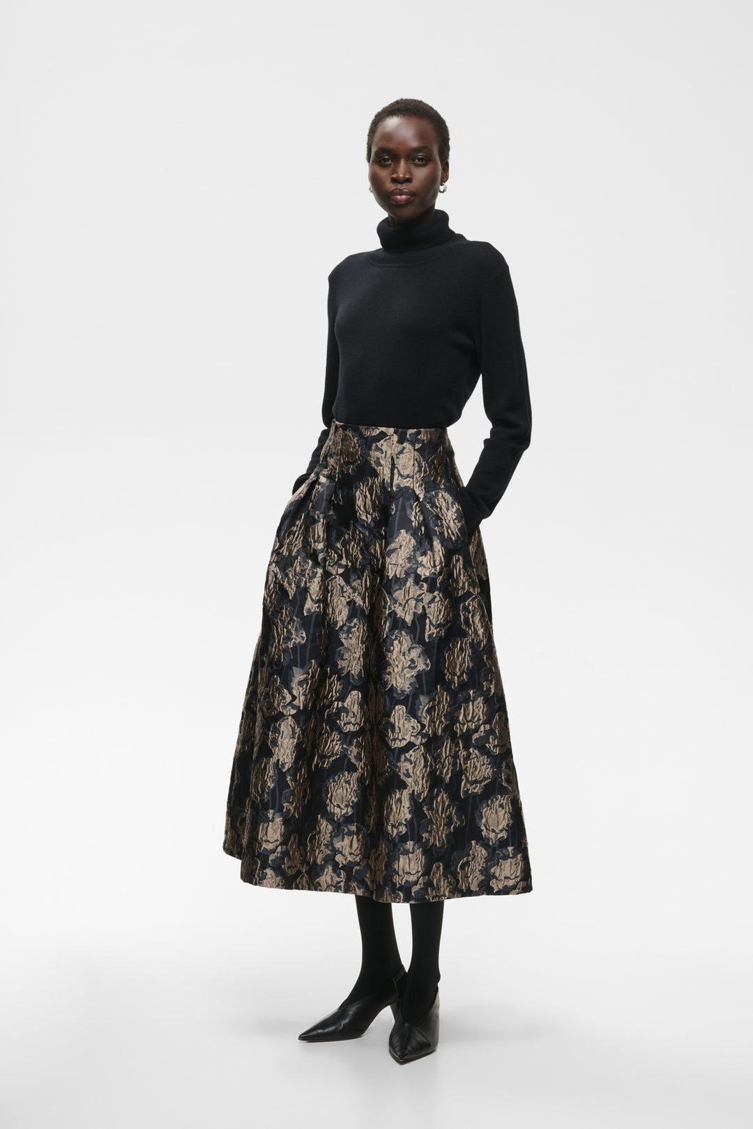 YANCIE SKIRT - FLOWER JACQUARD