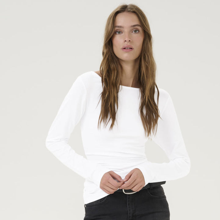 Vista Boat Neck Blouse - Bright White
