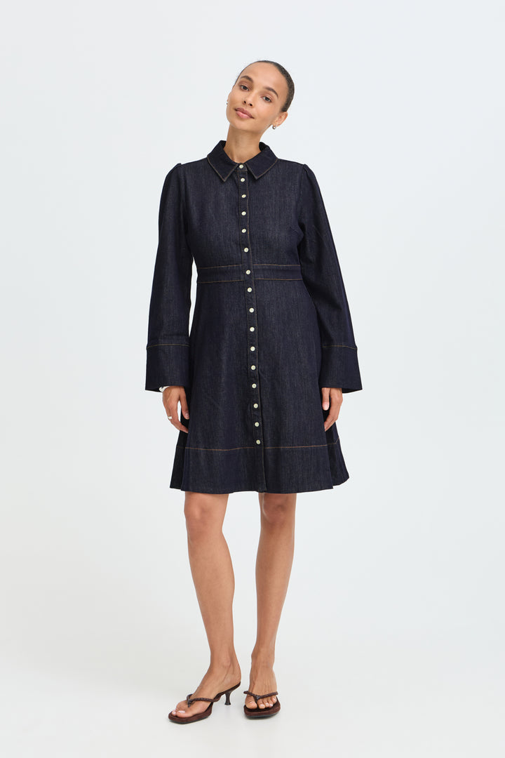 BYKANEA SHIRT DRESS - Dark blue denim