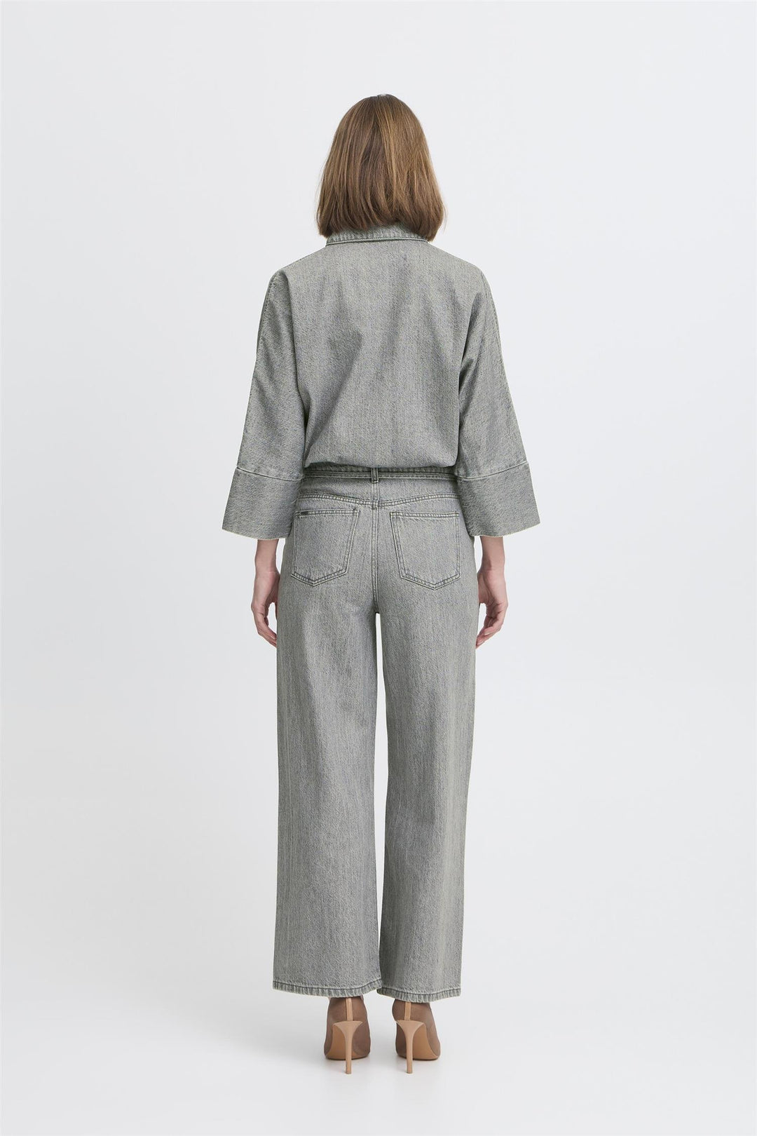 BYKIMU BELT JEANS 2 - Mid Grey Denim
