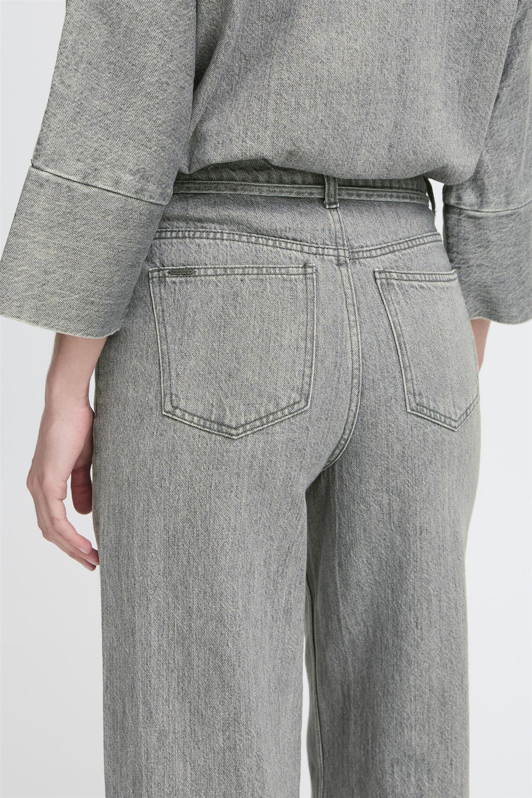 BYKIMU BELT JEANS 2 - Mid Grey Denim