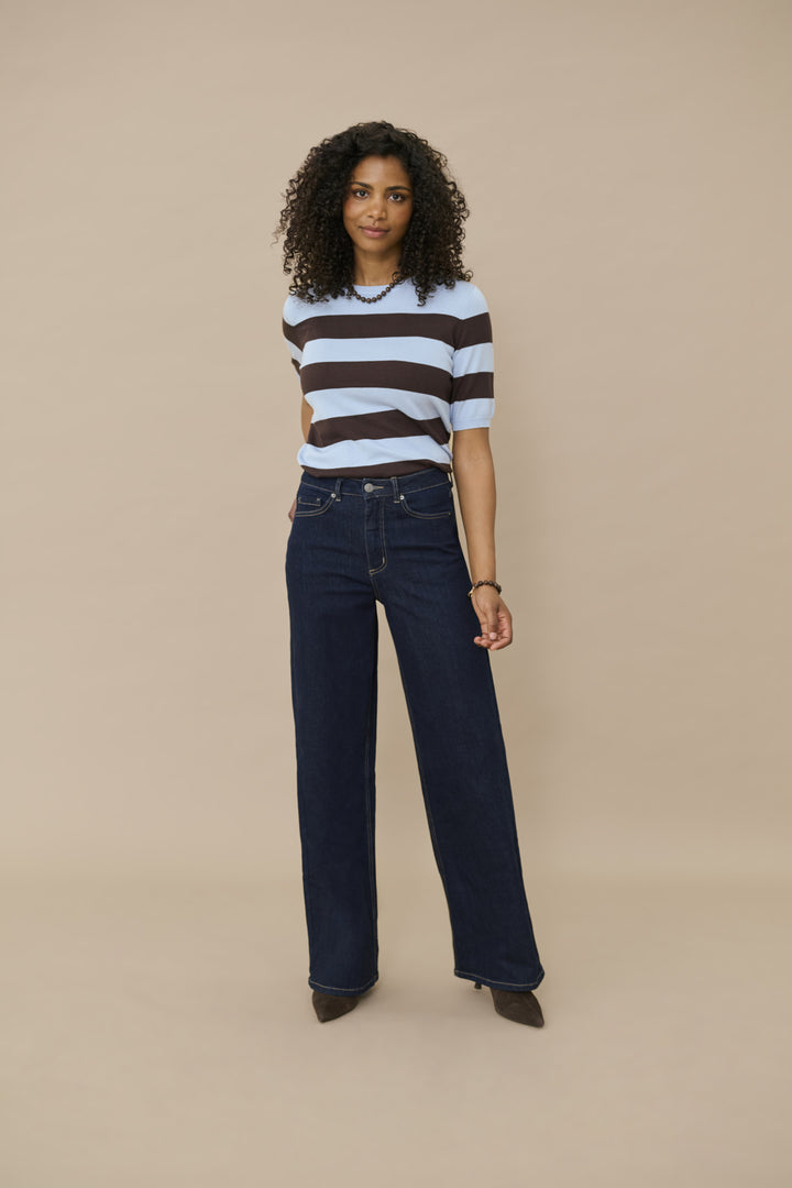 KAmeadow HighWaist Reg Fit Jeans - Dark Blue Unwashed Denim
