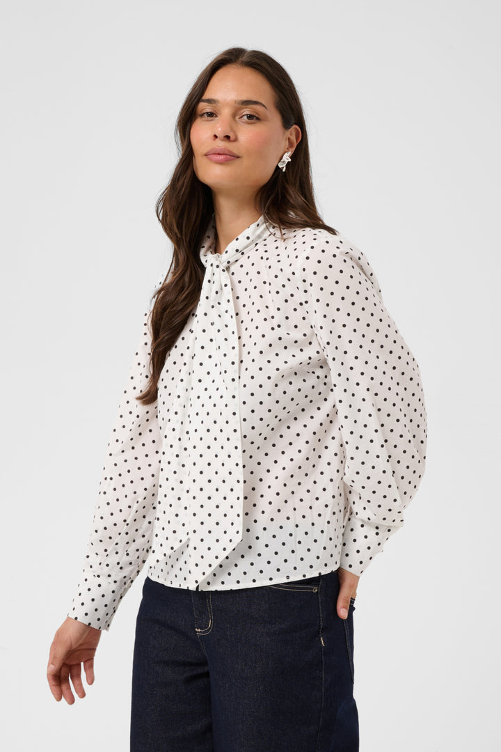 KAmilly Shirt - White W. Black Dot