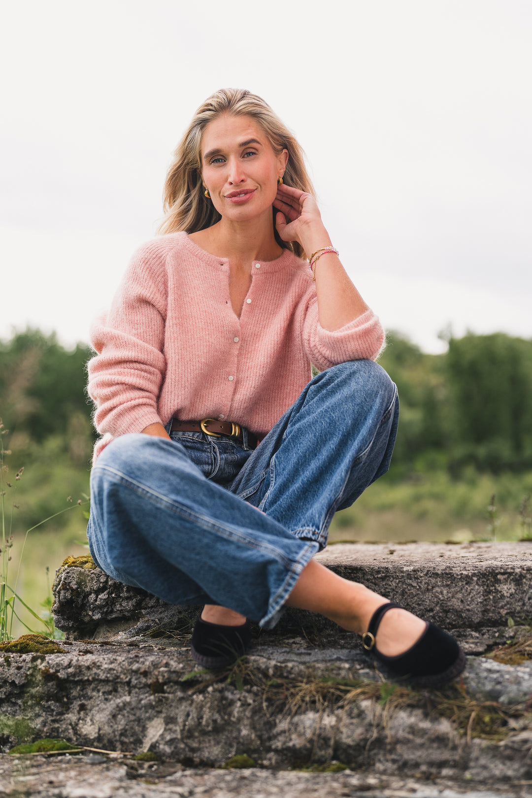 Amalie Cardigan - Misty Rose