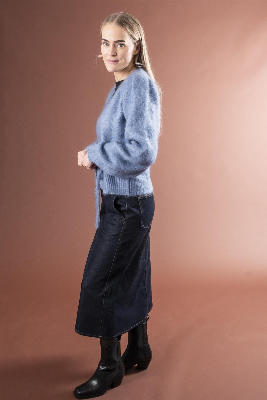 Malin Chunky Cardigan - Denim Blue