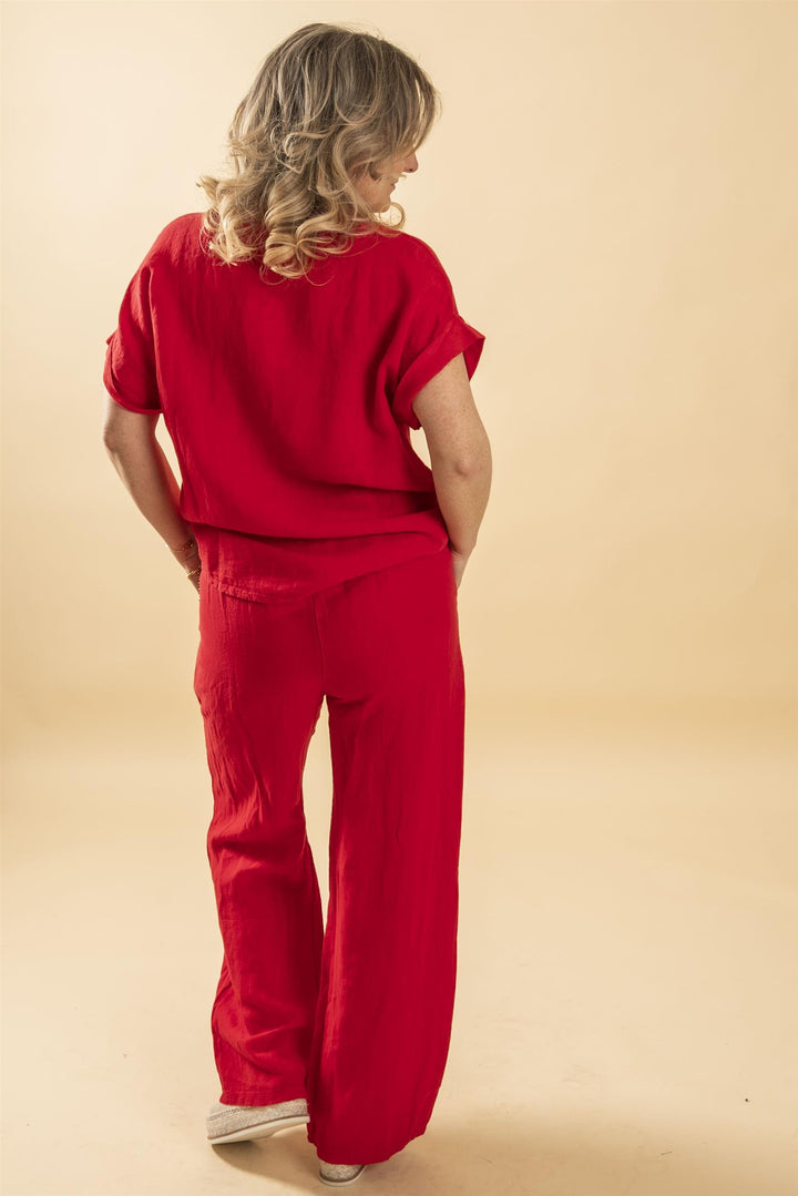 Madli Linen Pant - Red