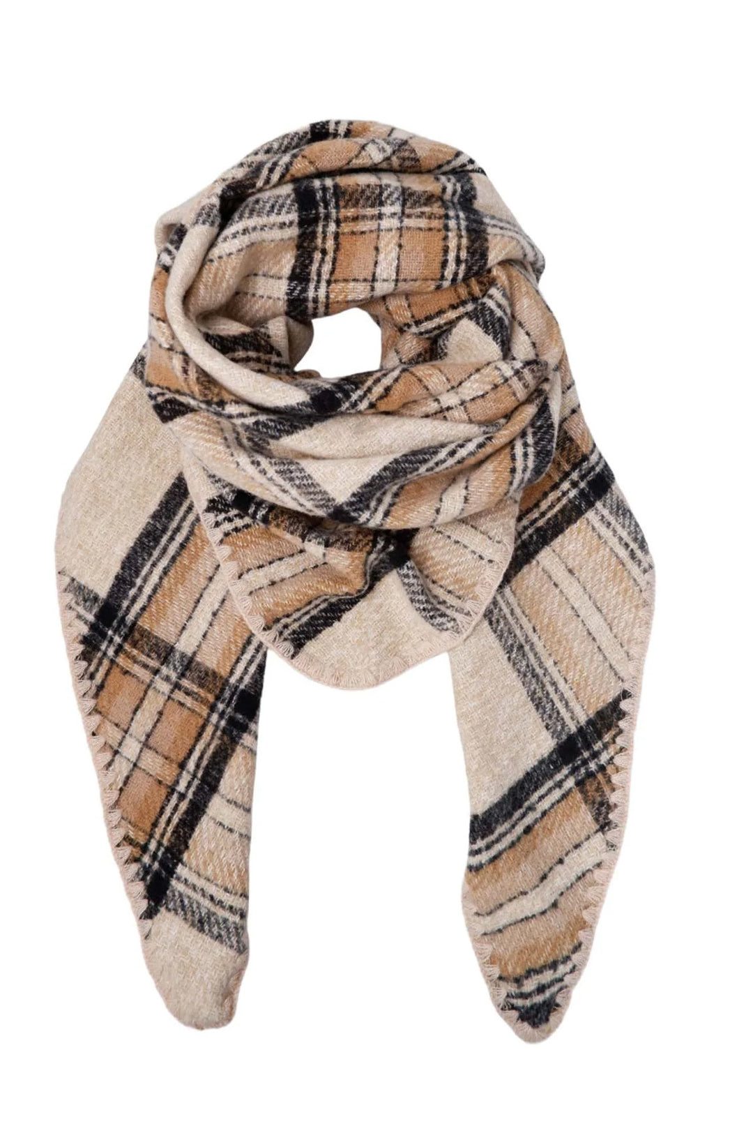 Leoni Chequered Scarf - Creme
