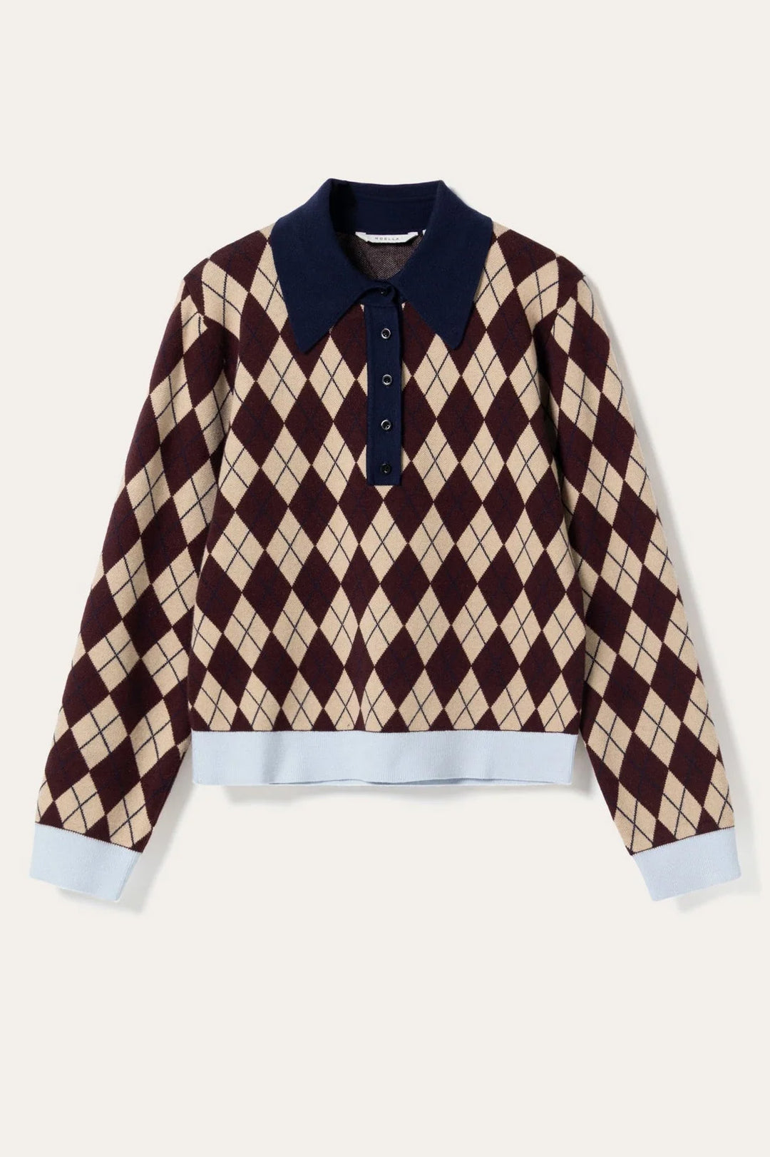 Makayla Knit - Diya Burgundy Check