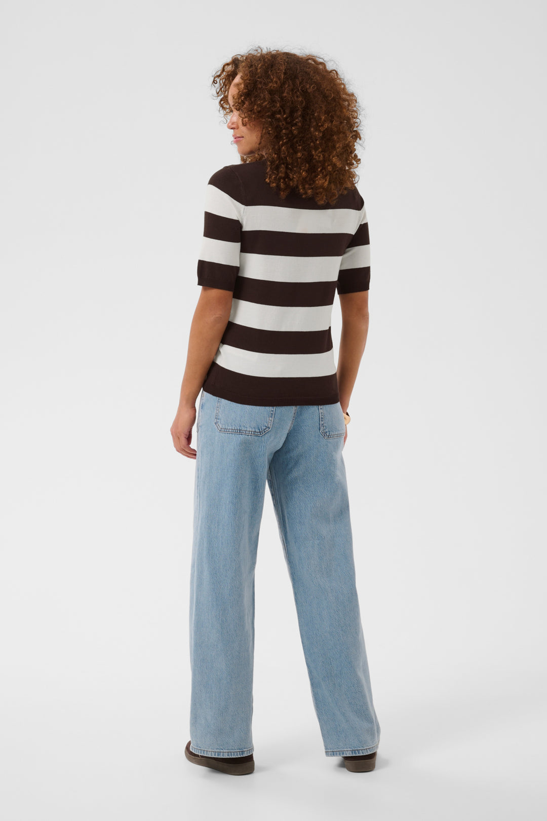 KAlizza Striped Knit - Coffee Bean/Chalk Wide Stripe