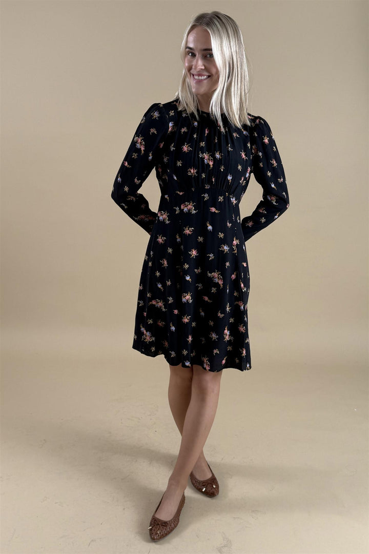 Viscose Mini Dress - Midnight Flowers