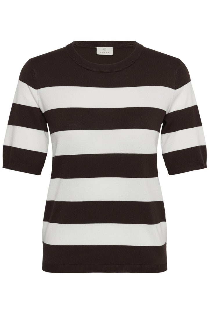 KAlizza Striped Knit - Coffee Bean/Chalk Wide Stripe