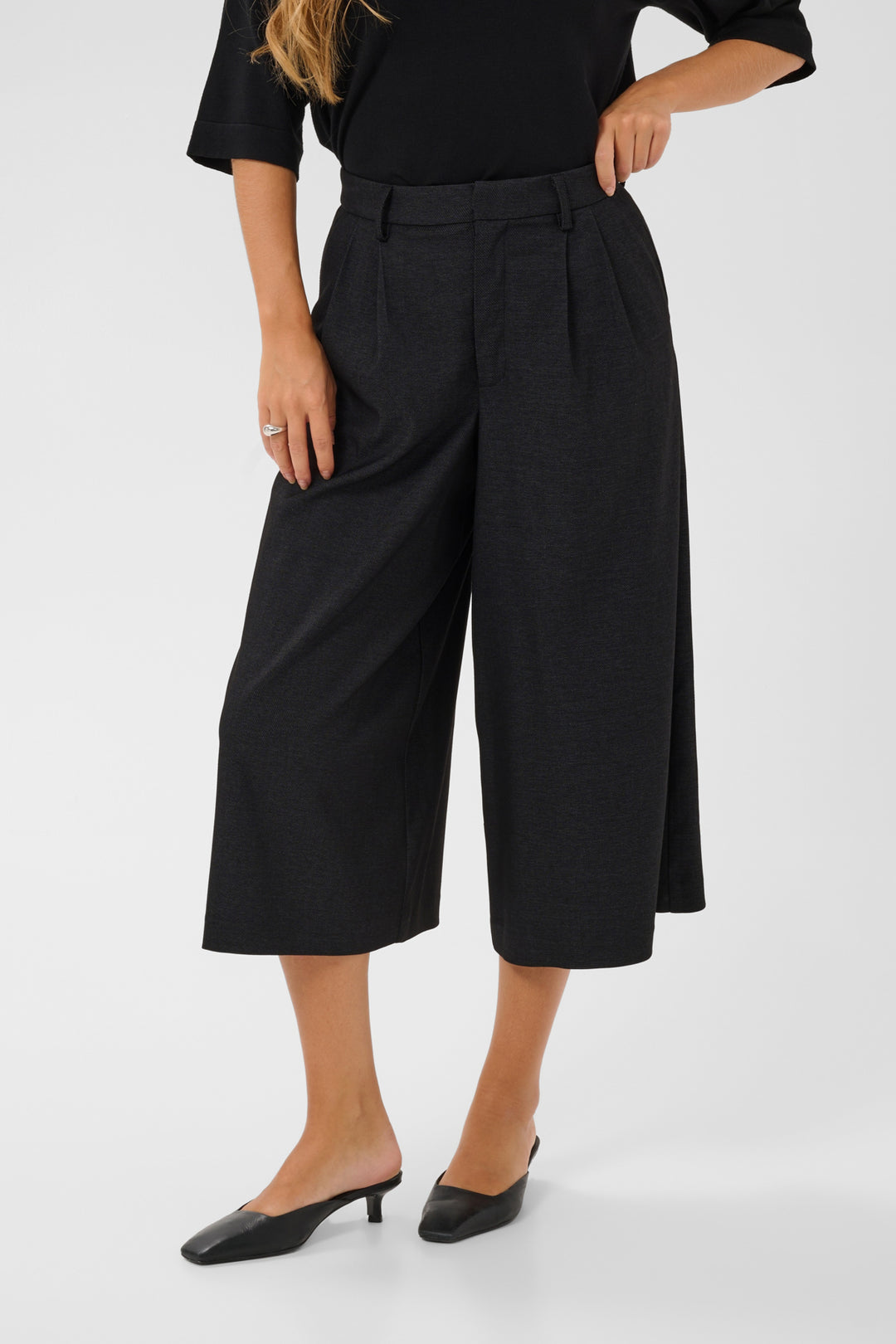 KAgabby Culotte Pants - Dark Grey Melange