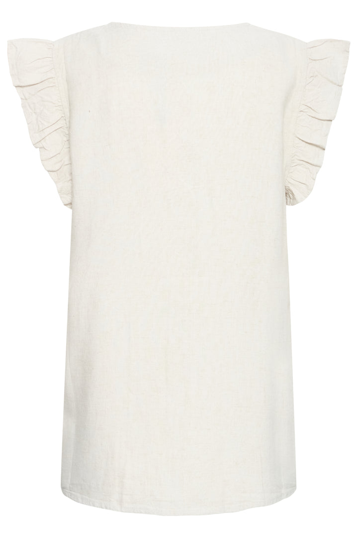 BYFALAKKA RUFFLE SHIRT - Rainy Day Melange