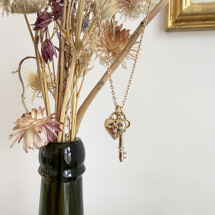Open My Heart Necklace Short - Gold