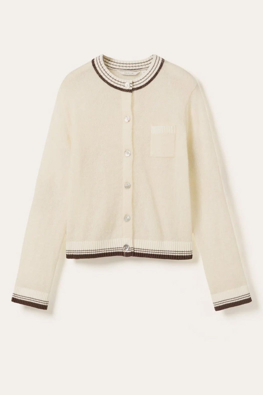 Nattie Knit Cardigan - Ivory Brown